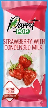 Parrot Strawberry with Condensed Milk popsicle